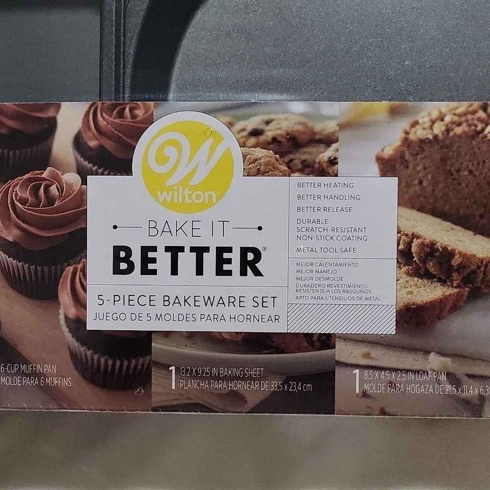 Wilton Bake It Better 5-Piece Bakeware Set - Grey/silver